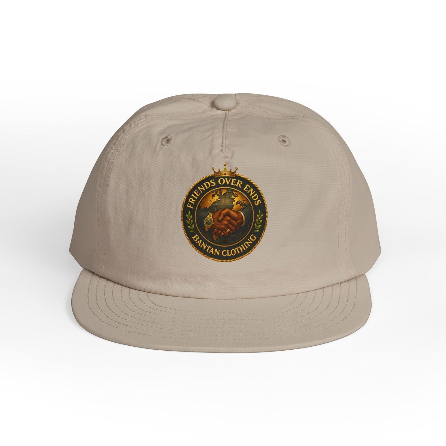 Surf Cap — 'Friends Over Foes' Embroidered Logo Snapback Hat
