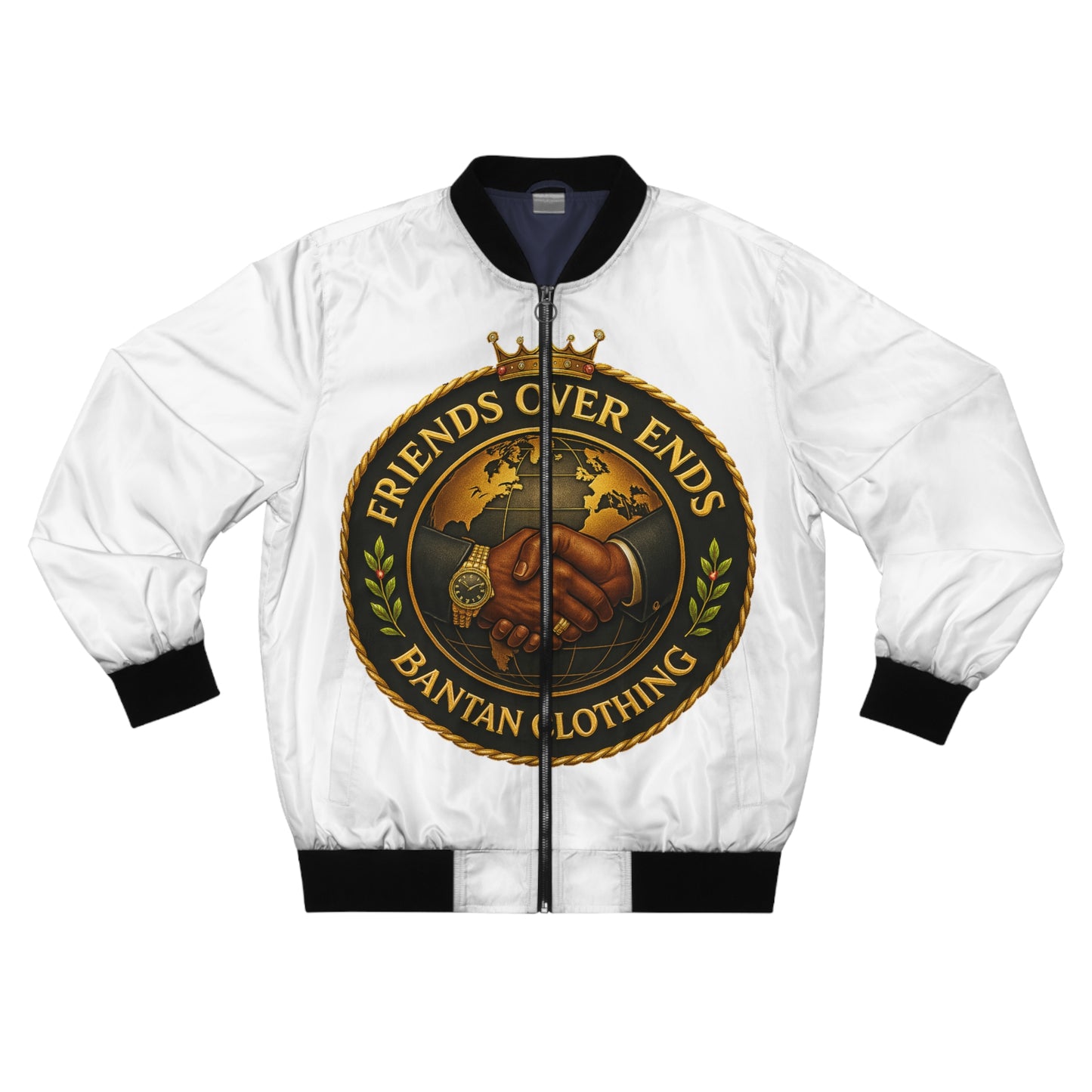 Bomber Jacket — "Friends Over Ends" Vintage Fist Emblem