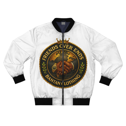 Bomber Jacket — "Friends Over Ends" Vintage Fist Emblem