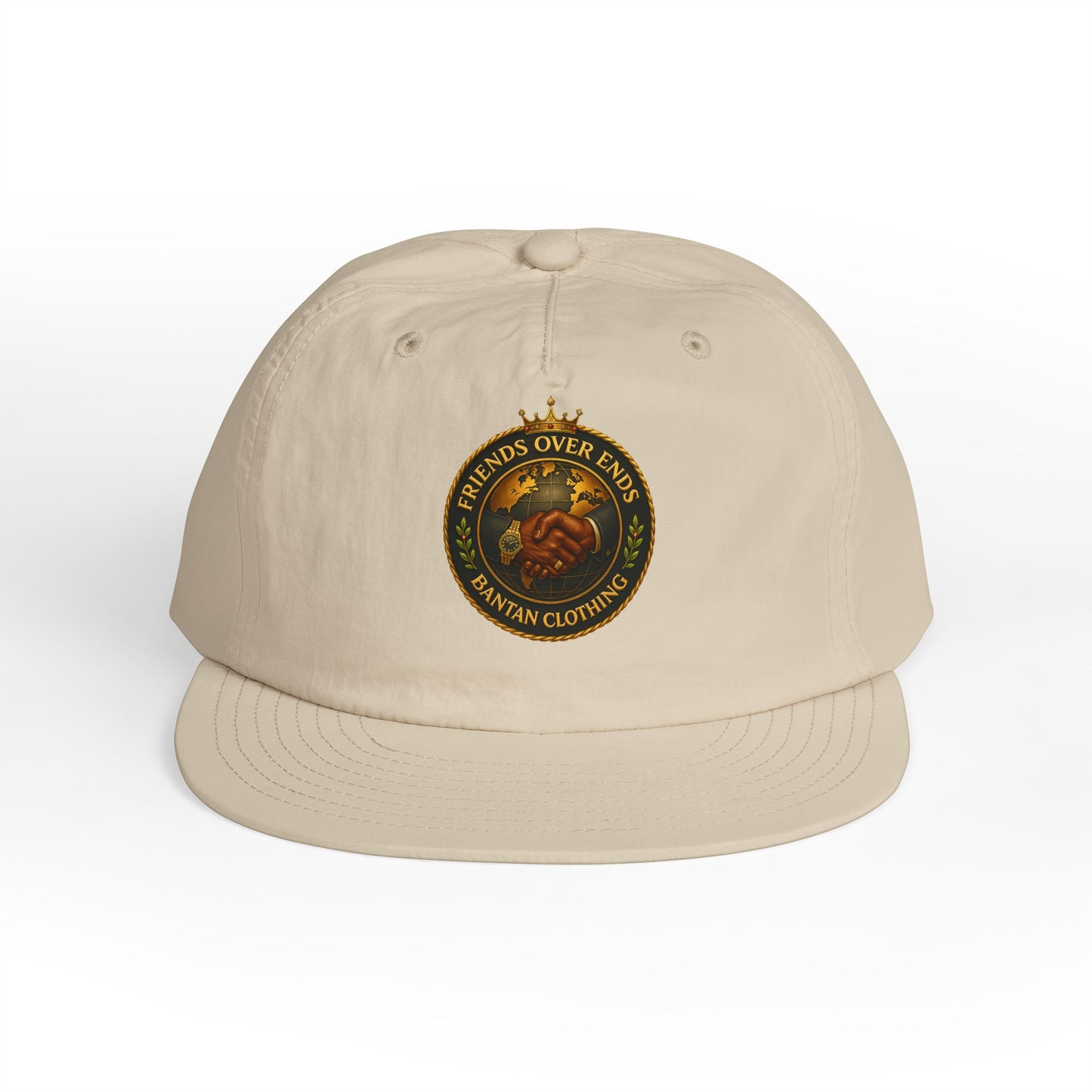 Surf Cap — 'Friends Over Foes' Embroidered Logo Snapback Hat