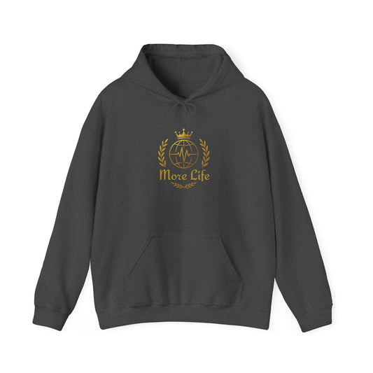 Hoodie — 'More Life' Gold Crown Emblem Pullover
