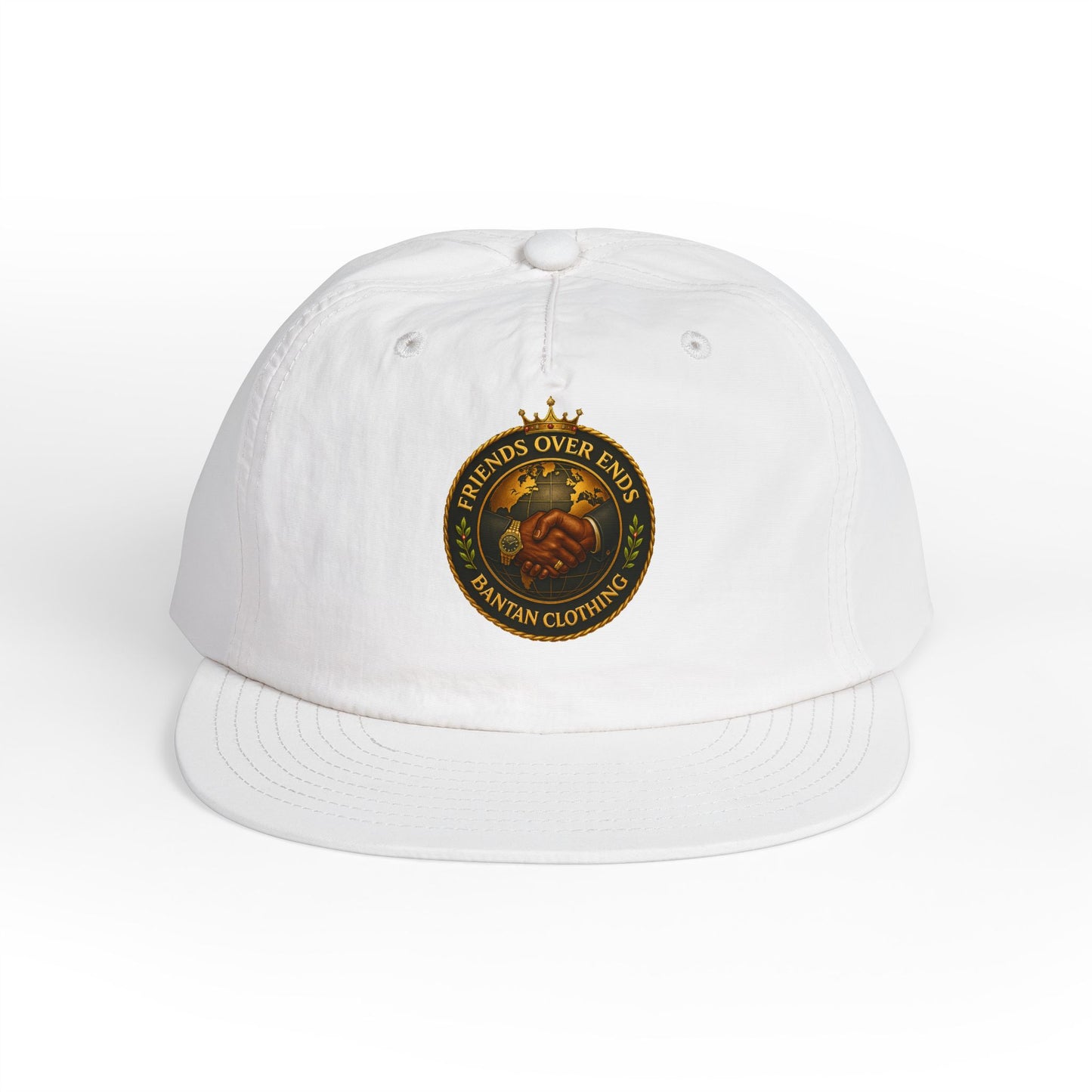 Surf Cap — 'Friends Over Foes' Embroidered Logo Snapback Hat