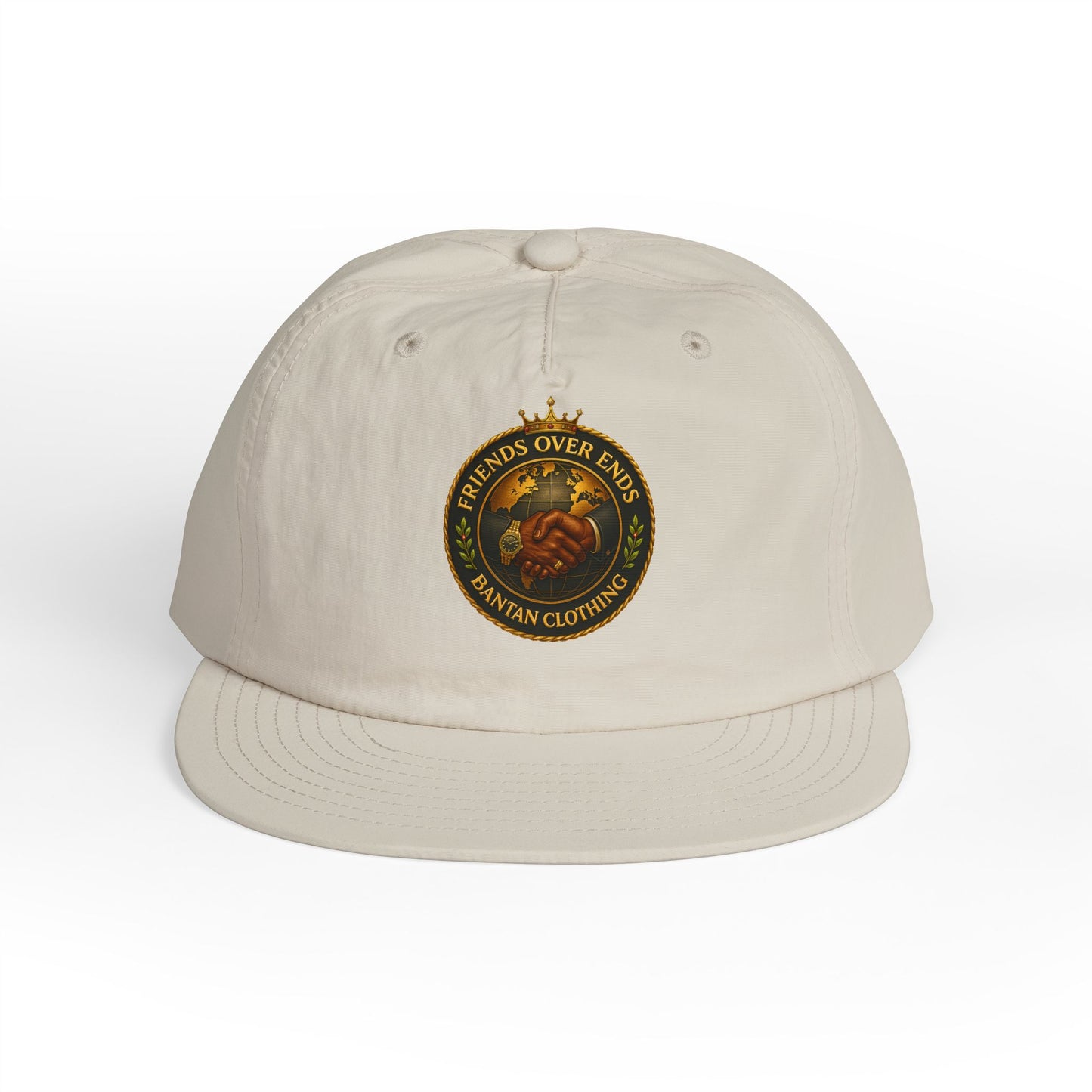 Surf Cap — 'Friends Over Foes' Embroidered Logo Snapback Hat