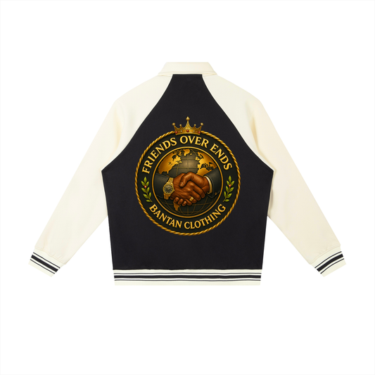 Contrast Raglan Sleeve Baseball Jacket
