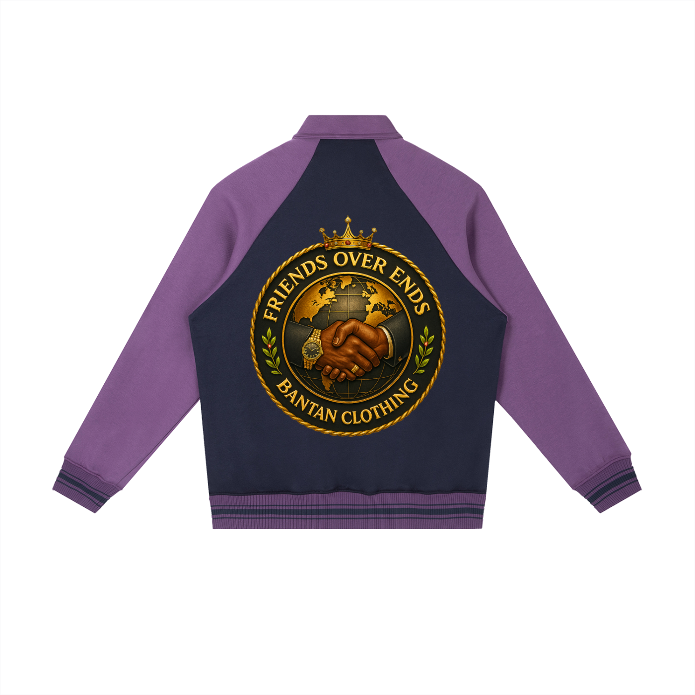 Contrast Raglan Sleeve Baseball Jacket