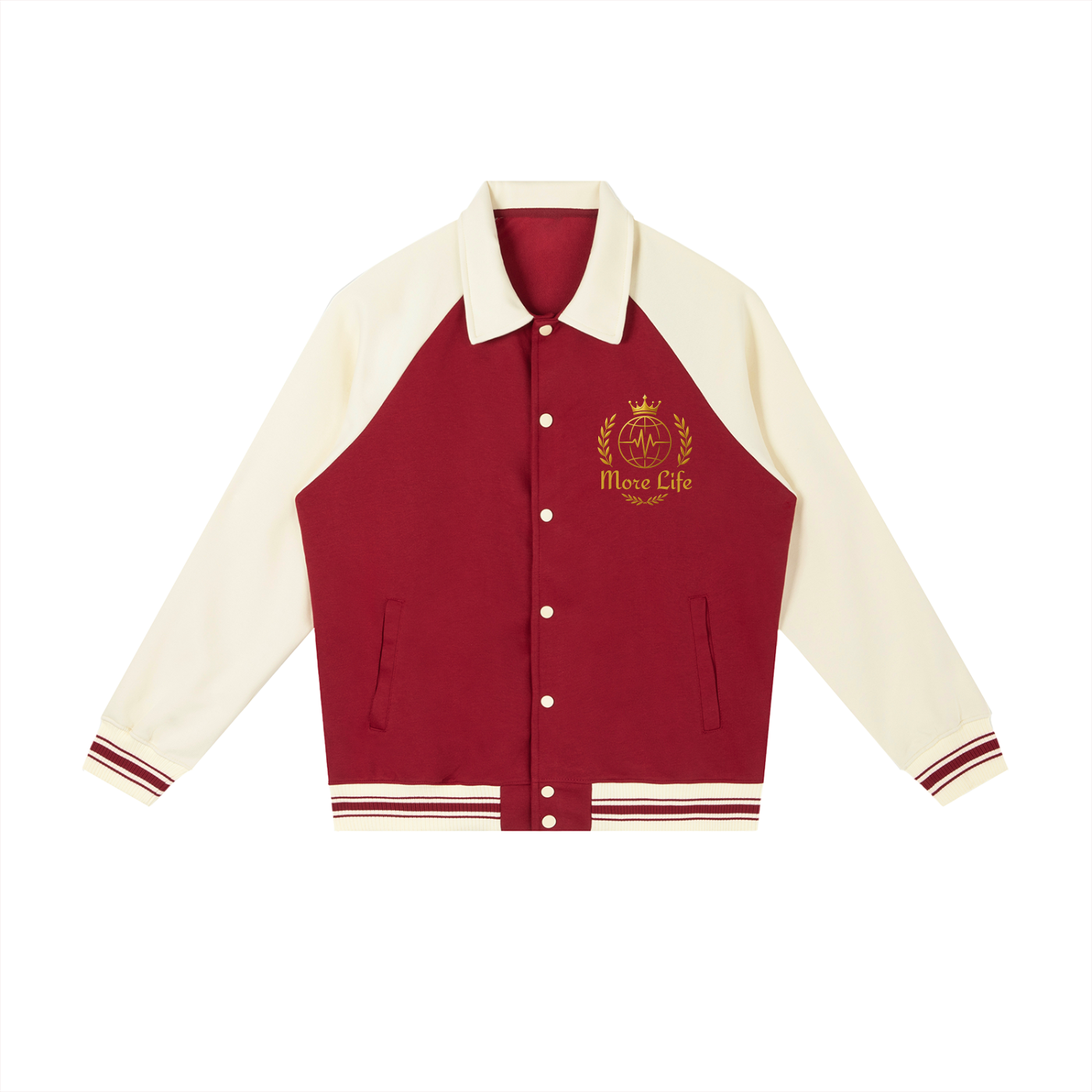 Contrast Raglan Sleeve Baseball Jacket
