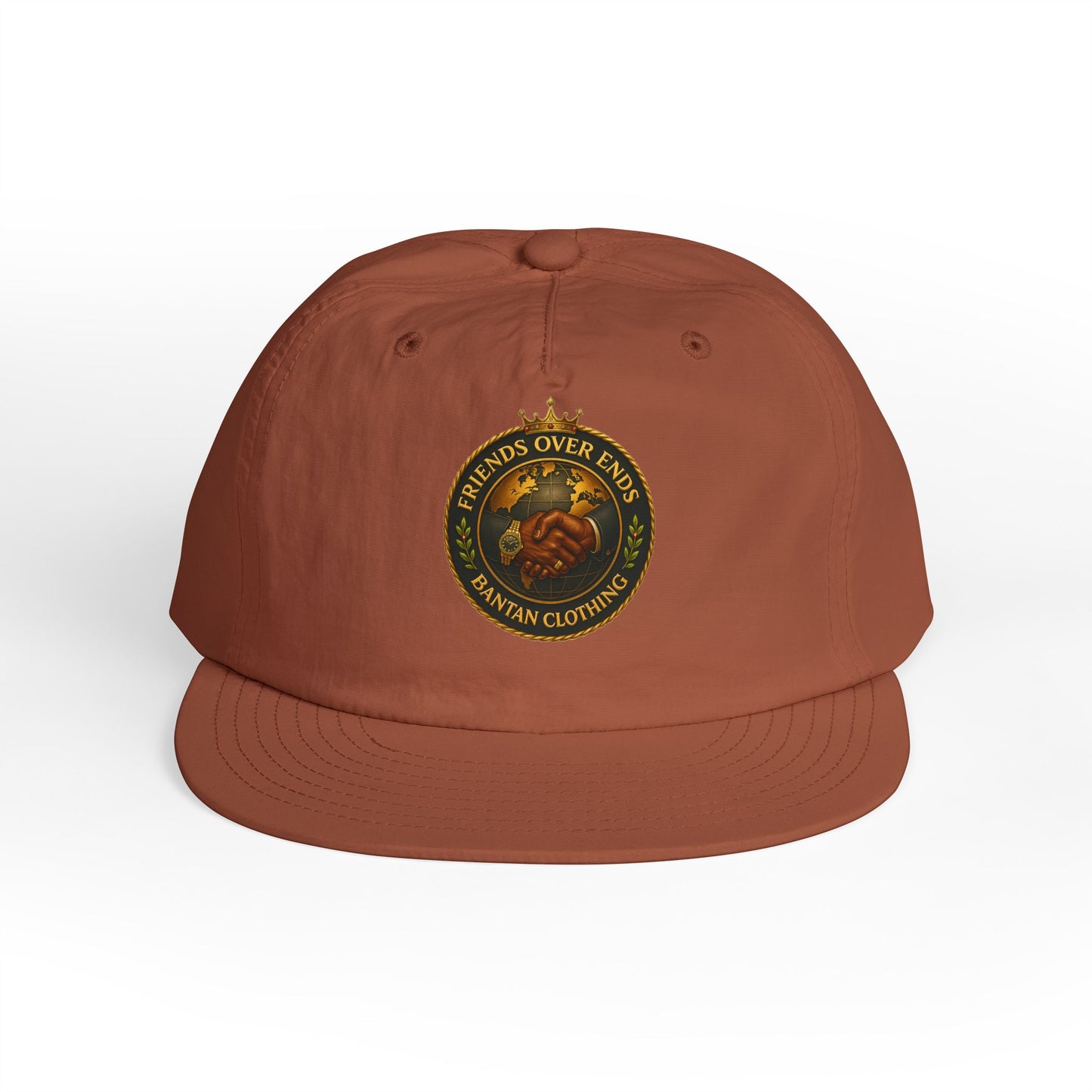 Surf Cap — 'Friends Over Foes' Embroidered Logo Snapback Hat