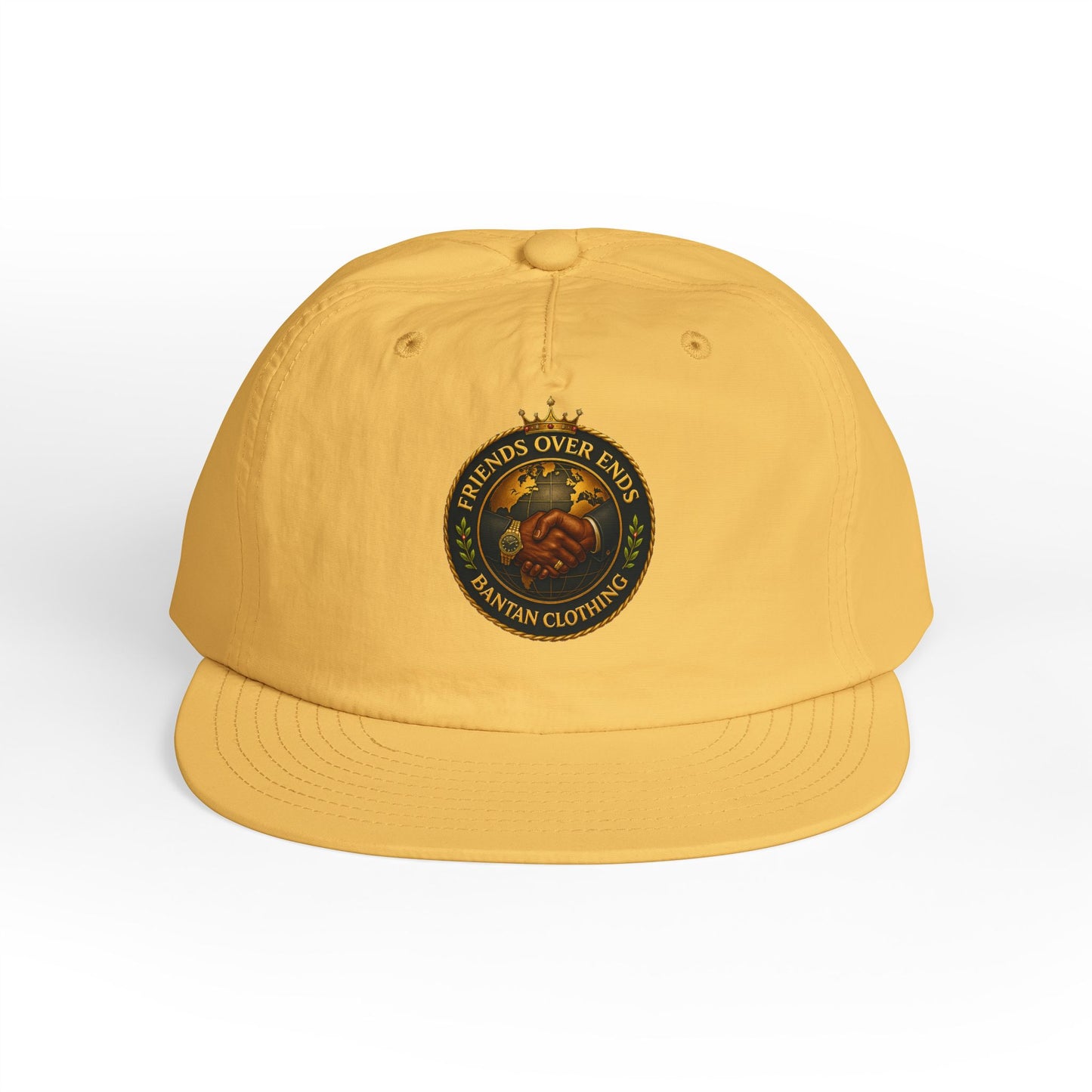 Surf Cap — 'Friends Over Foes' Embroidered Logo Snapback Hat