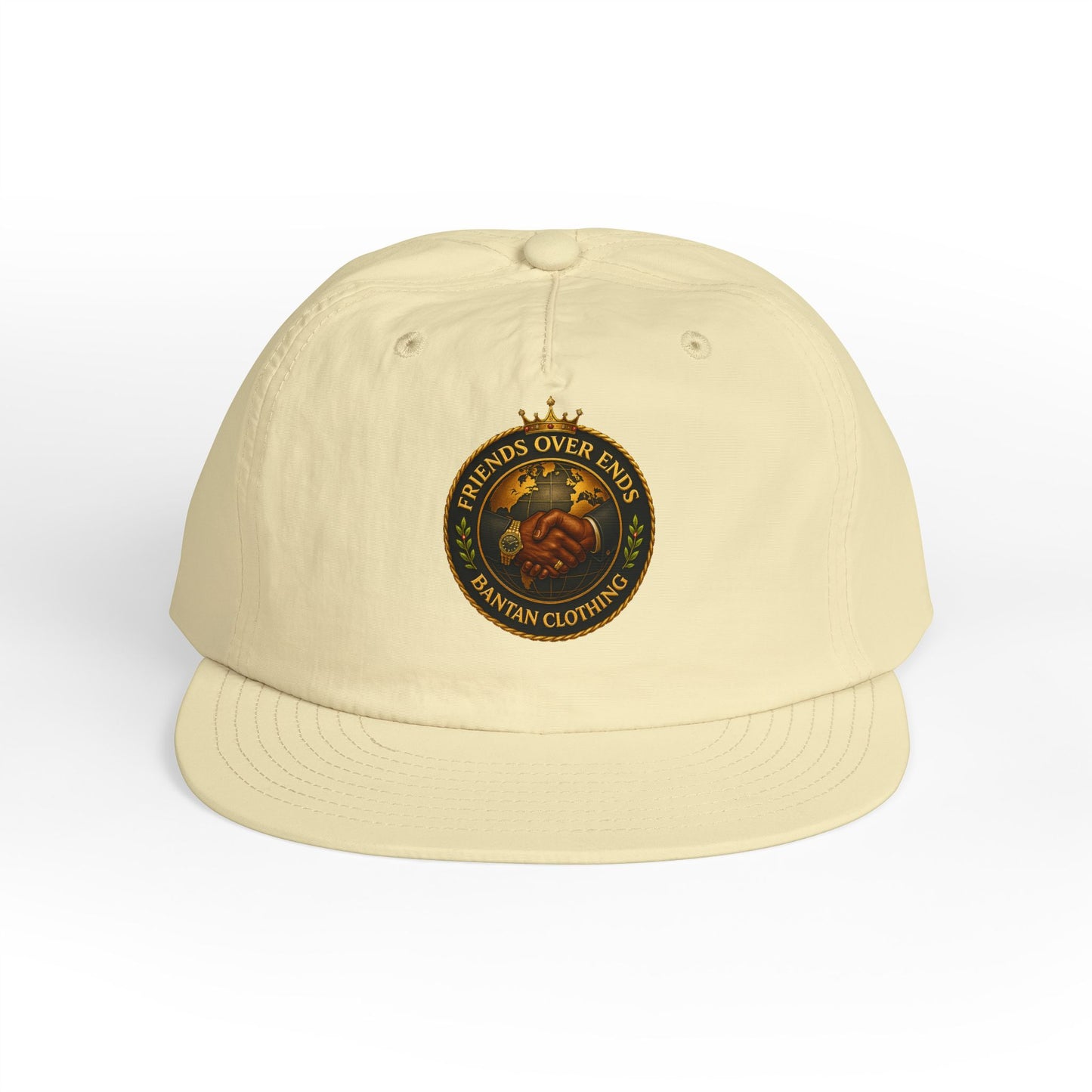 Surf Cap — 'Friends Over Foes' Embroidered Logo Snapback Hat