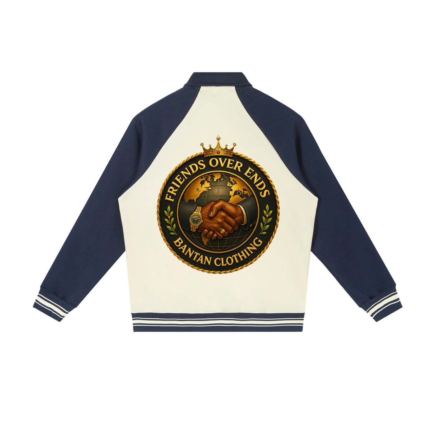 Contrast Raglan Sleeve Baseball Jacket