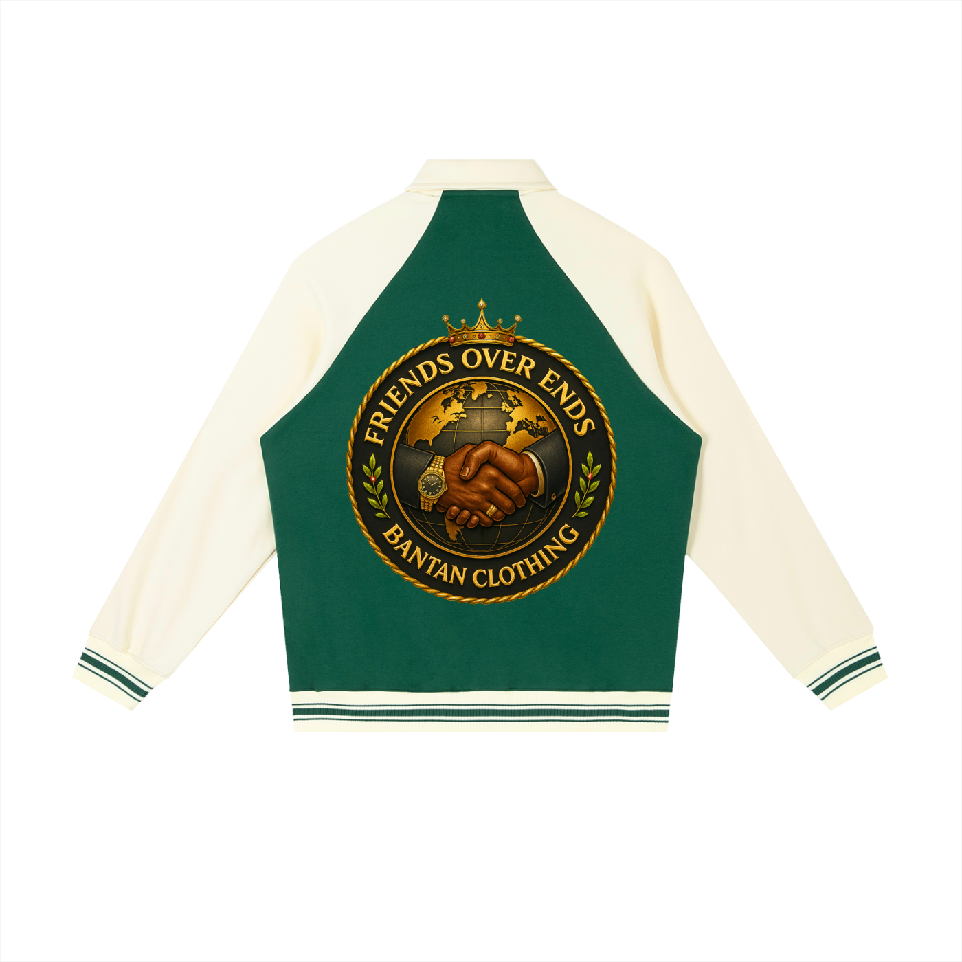 Contrast Raglan Sleeve Baseball Jacket